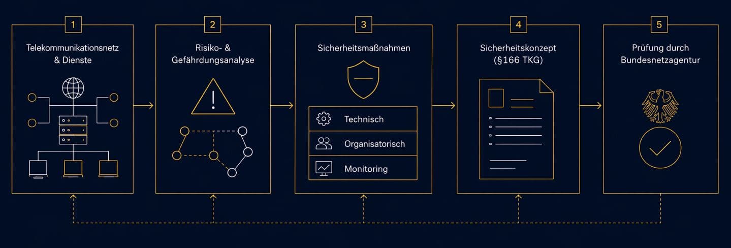 TKG §166 Prozess: Von der Risikoanalyse zum vorgelegten Sicherheitskonzept